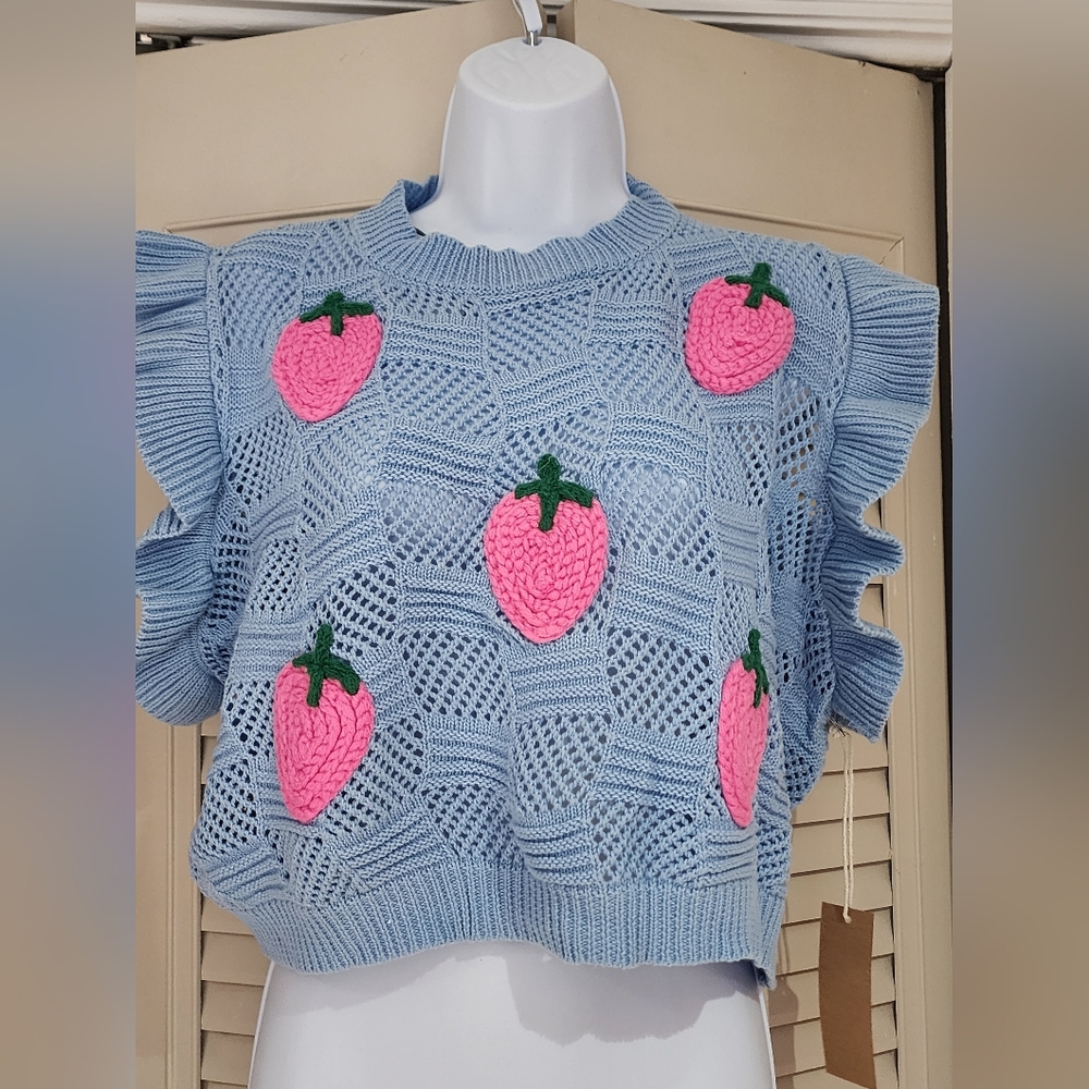 Dreamers By Debut Sleeve 3DRuffle Strawberry Juniors XL